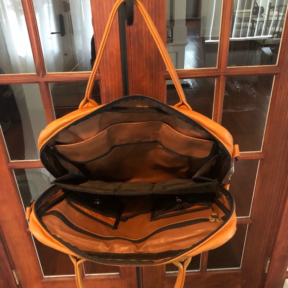 Deluxe Leather Laptop Folio Bag Professional Case - Picture 6 of 8